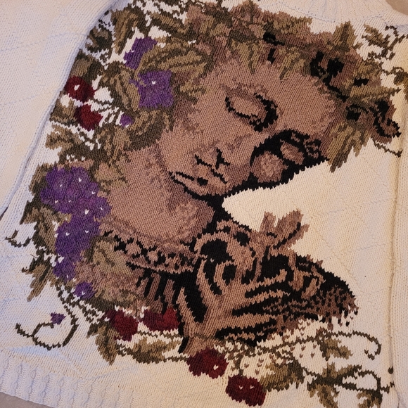 Vintage renaissance woman mockneck chunky knit sweater - Picture 5 of 6